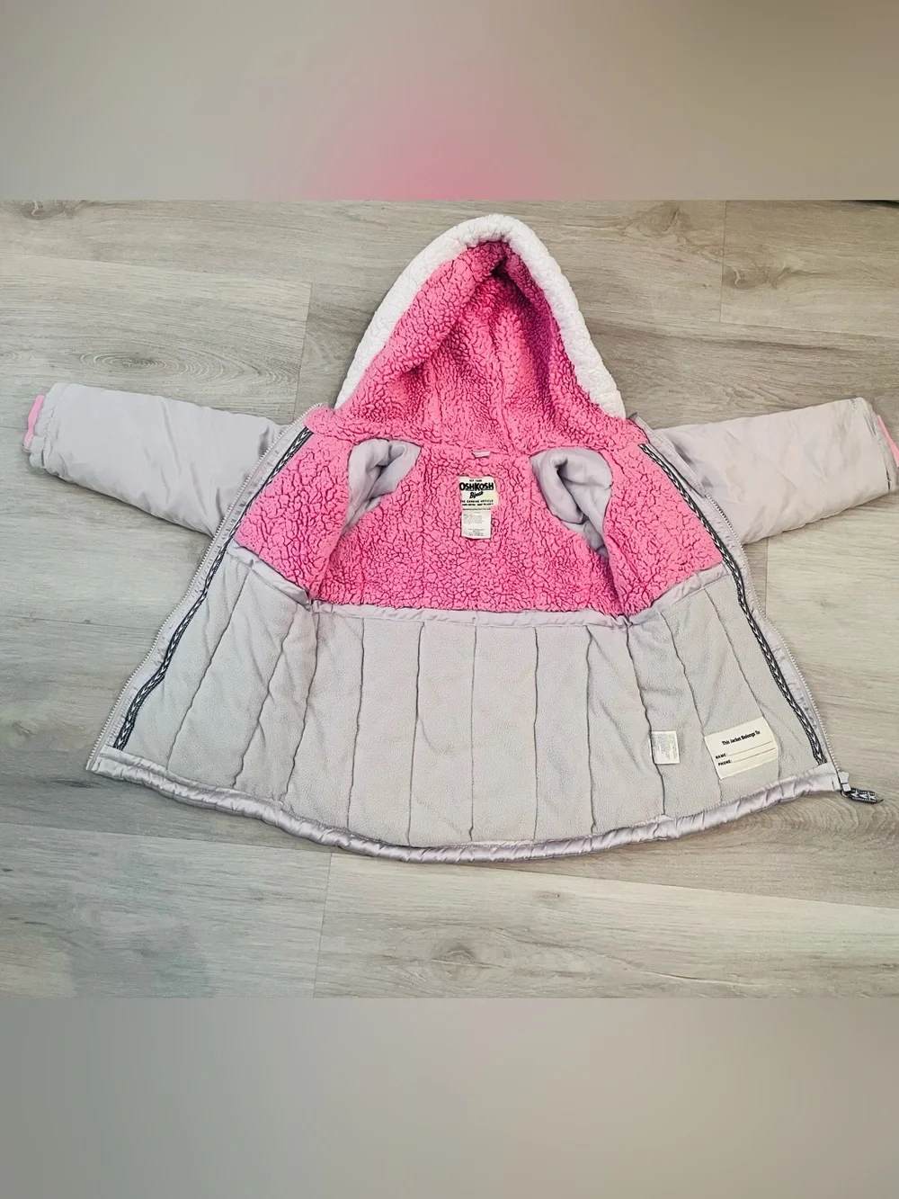 Oshkosh girls Sherpa lined hooded winter coat